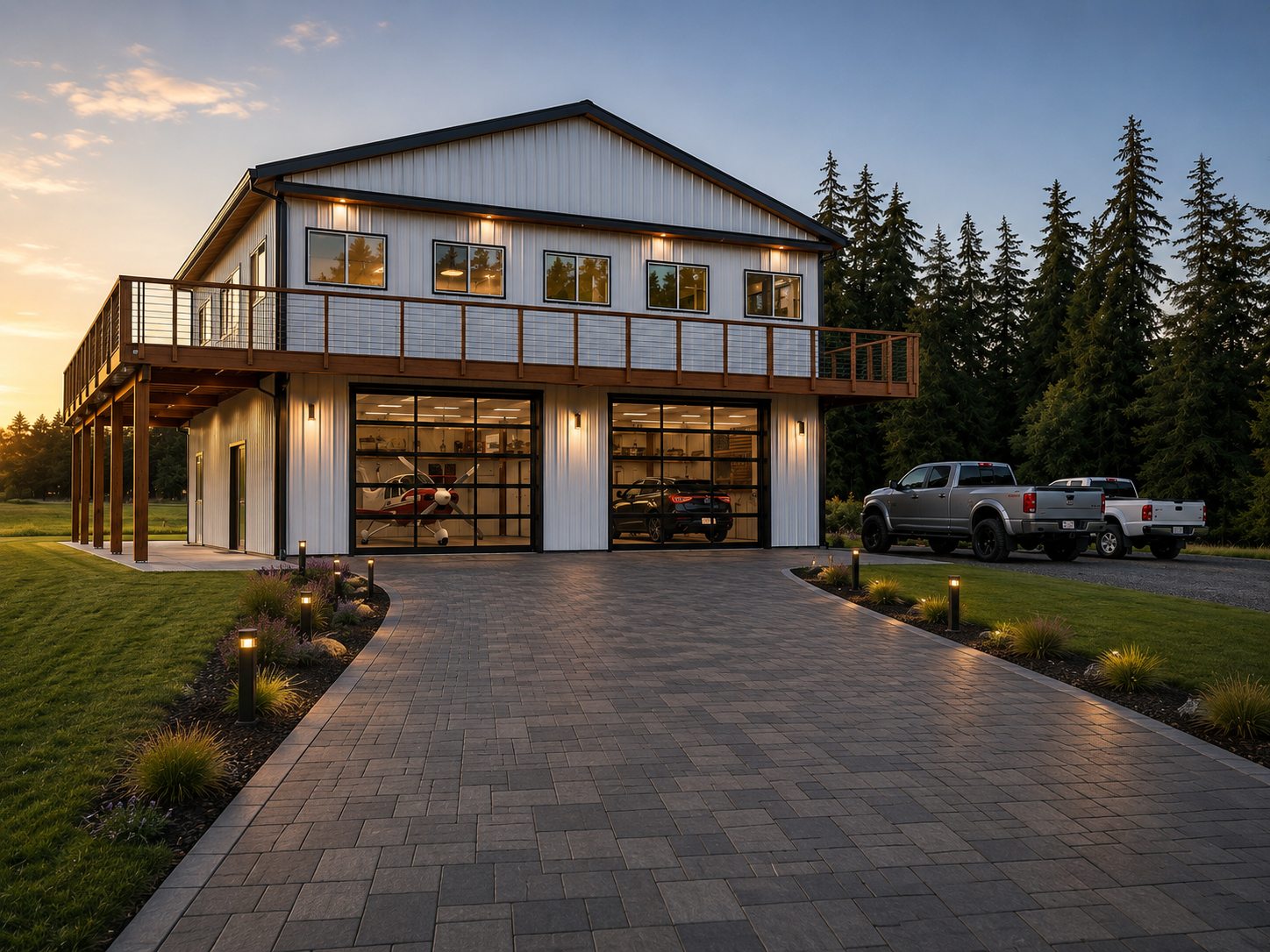 Custom Shop & Living Quarters with Paver Driveway