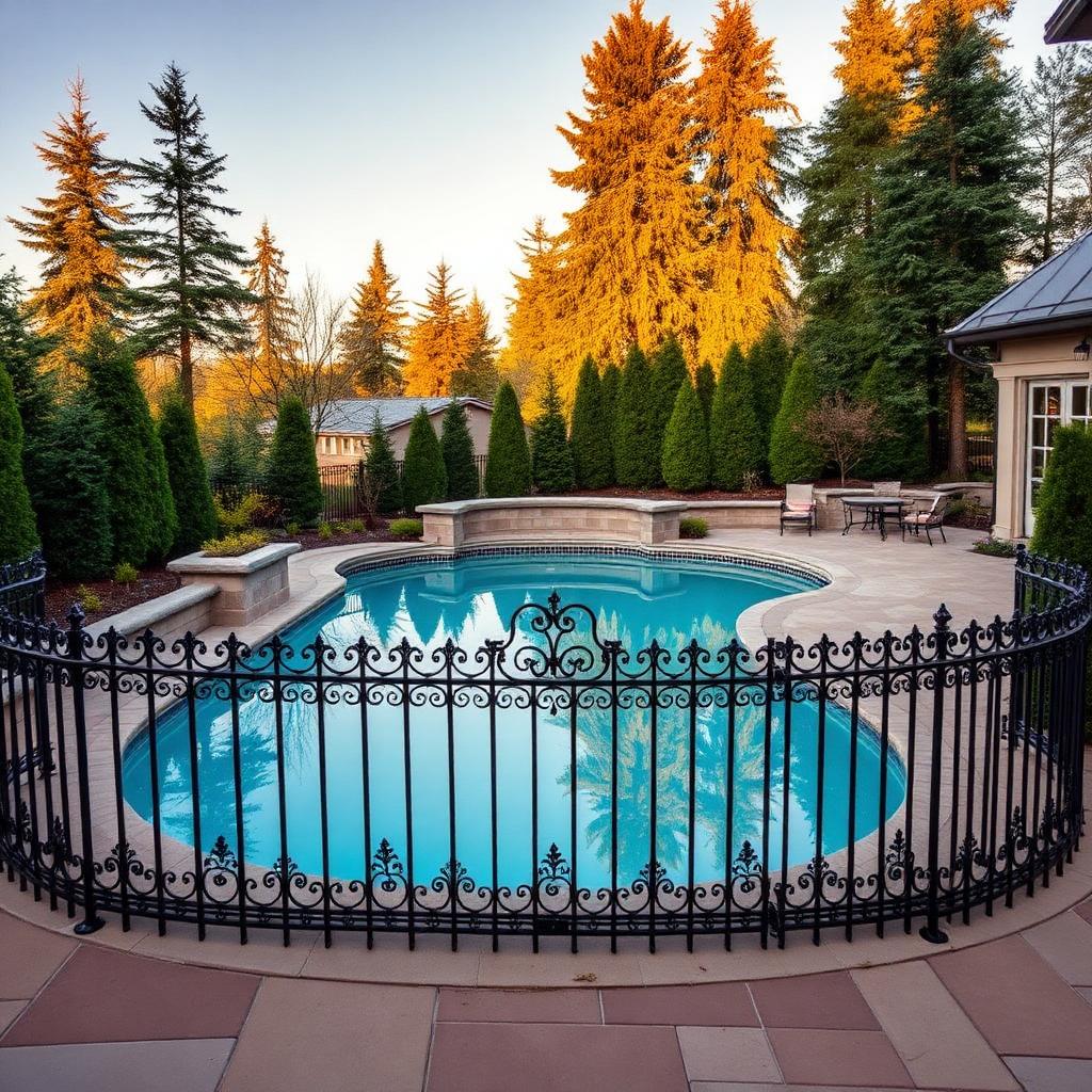Luxury Pool Surround — Ornamental Iron